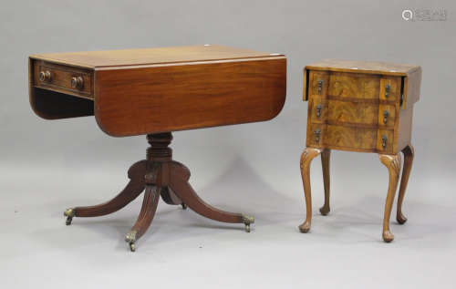 A Victorian mahogany single pedestal Pembroke table, height ...