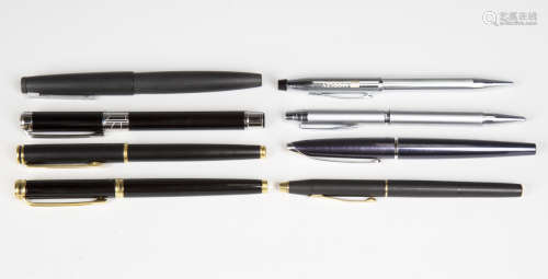 A collection of seven roller ball pens, comprising three Wat...