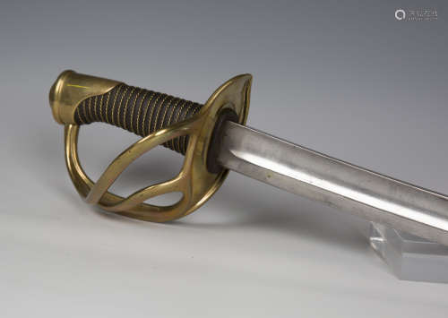 A French 1822 model cavalry trooper's sabre with curved doub...