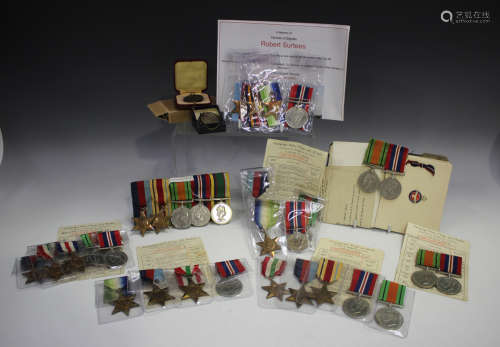 A 1939-45 Star, an Africa Star, a 1939-45 Defence Medal, a W...