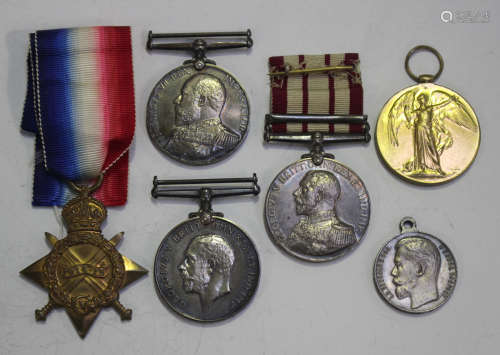 A group of five First World War period medals to S. Wood, co...