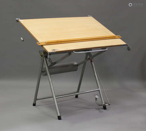 A mid-20th century French architect's folding drawing table ...