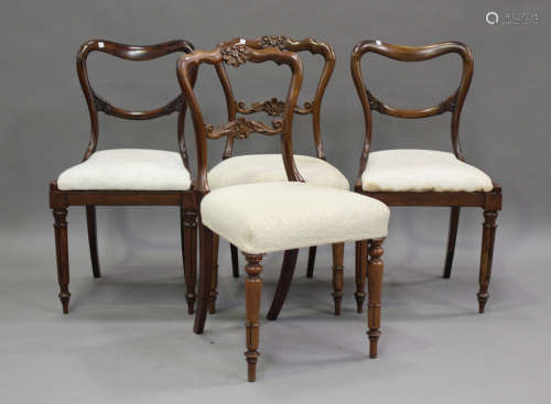 A pair of William IV rosewood dining chairs with drop-in sea...