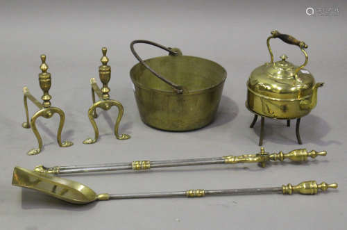 A small collection of fireside brassware.Buyer’s Premium 29....