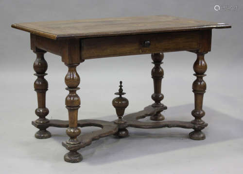 A late 17th/early 18th century Continental walnut side table...