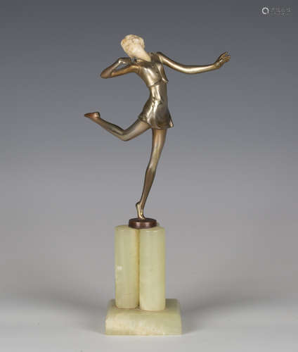 Attributed to Josef Lorenzl - an Art Deco silvered and brown...