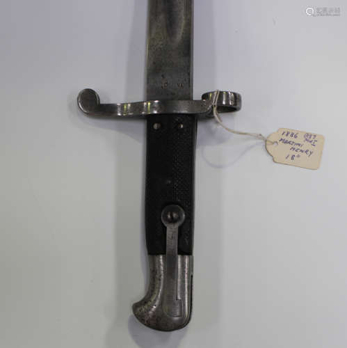 An 1887 pattern Martini-Henry MkI sword bayonet, blade lengt...