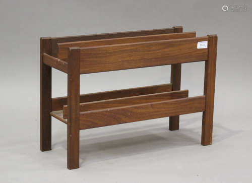 A mid/late 20th century teak two-division magazine rack, hei...