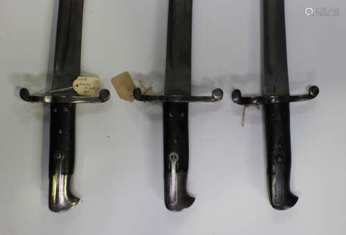 A group of three 1856 pattern Enfield sword bayonets with re...