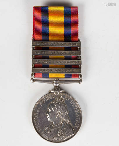 A Queen's South Africa Medal with four bars, 'Cape Colony', ...