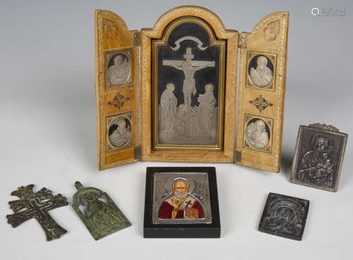 A small group of collectors' items, including a leather boun...