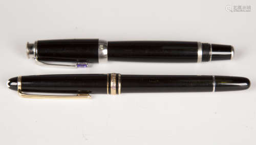 A Montblanc Bohème fountain pen with a black body and white ...