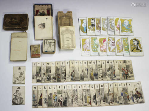 A collection of mainly 19th century playing cards and games,...