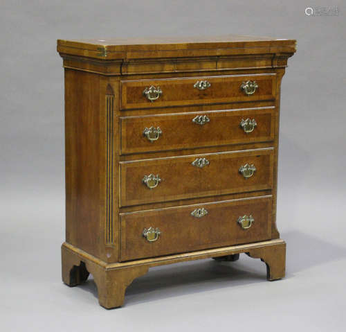A 20th century George I style walnut bachelor's chest, fitte...