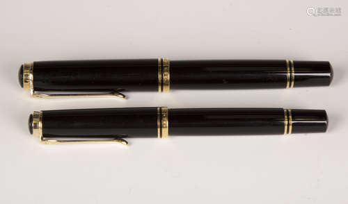 A Pelikan Souverän fountain pen, the nib detailed '18C-750',...