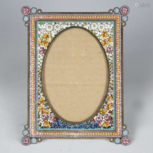 An early 20th century Italian micro-mosaic photograph frame,...