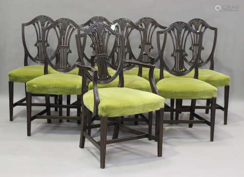 A set of eight early 20th century George III style mahogany ...