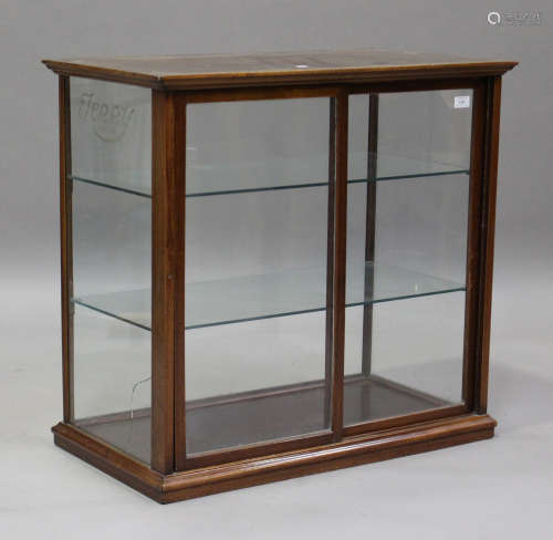 An early 20th century mahogany framed counter-top display ca...