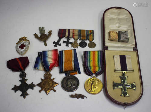 A group of five First World War period awards to Major C.R. ...
