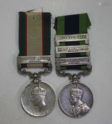 An India General Service Medal, George V crowned head issue,...