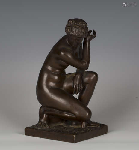 A 19th century brown patinated cast bronze model of the Hell...