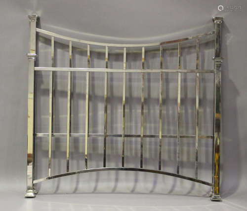 A modern 'Sage' pattern polished nickel king size bed by 'An...