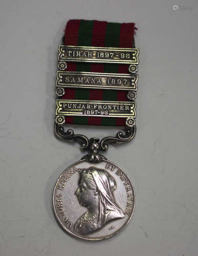 An India General Service Medal 1895 with three bars, 'Punjab...