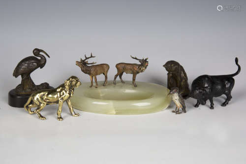 A group of mainly early 20th century cast metal model animal...