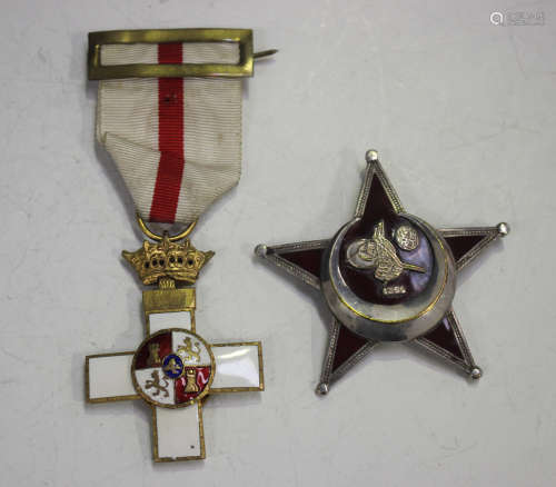 A Turkish Gallipoli Campaign Star, silver plated and red ena...