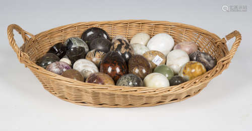 A collection of 20th century egg and other formed polished s...