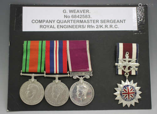 A group of three medals, comprising 1939-45 Defence Medal, W...