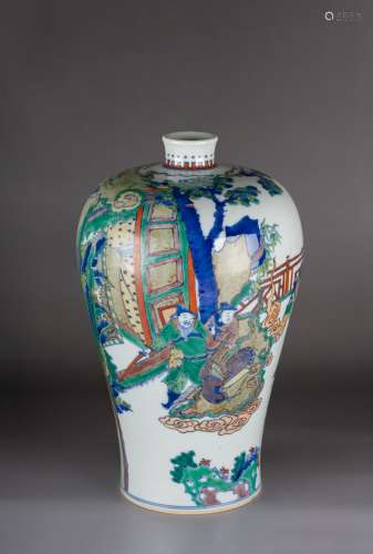 A CHINESE DOUCAI 'FIGURES' MEIPING VASE