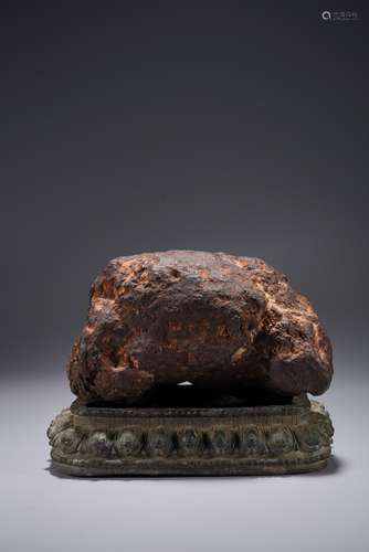 AN EXTRATERRESTRIAL METERORITE 'SCHOLAR ROCK' WITH STAND