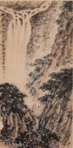 A CHINESE COLOR AND INK 'LANDSCAPE' PAINTING