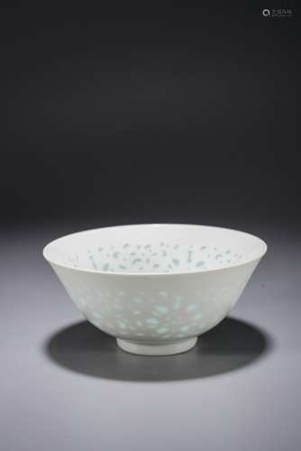 A CHINESE WHITE GLAZED TRANSLUCENT BOWL