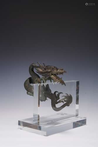 A JAPANESE BRONZE MODEL OF DRAGON