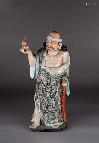 A CHINESE FAMILLE ROSE FIGURE OF TIE GUAILI