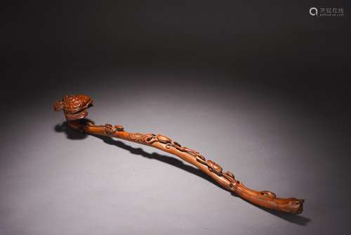 A CHINESE BOXWOOD 'LINGZHI' RUYI SCEPTER