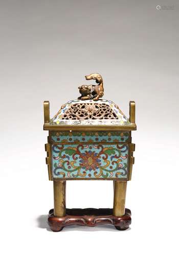 A CHINESE CLOISONNE ENAMEL CENSER