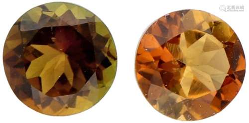 Two GLI Certified Natural Tourmaline Gemstones of 0.95 ct. a...