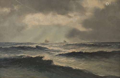 Haaike Abraham Jaarsma (Bussum 1881 - 1970), Seascape with s...