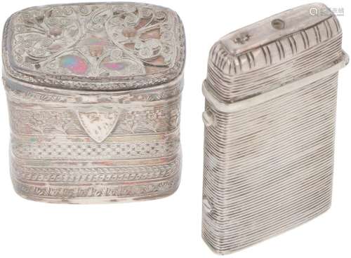 (2) piece lot of silver boxes.