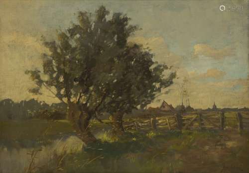 Gijs van Schaik (1905-1952), Willows on the waterfront.