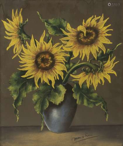 Dutch School, 20th C. Sunflowers.