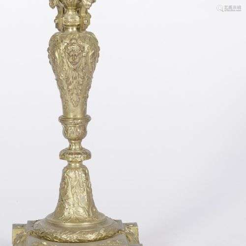 A cast bronze eclictic lamp base