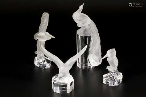 (4) piece lot Goebel crystal birds