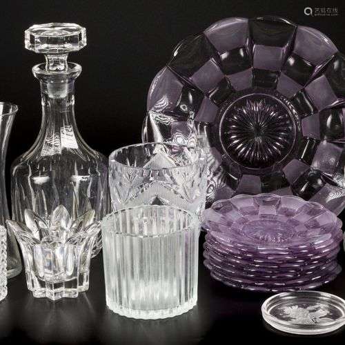 A variety of glassware, including Val Saint Lambert, 20th ce...