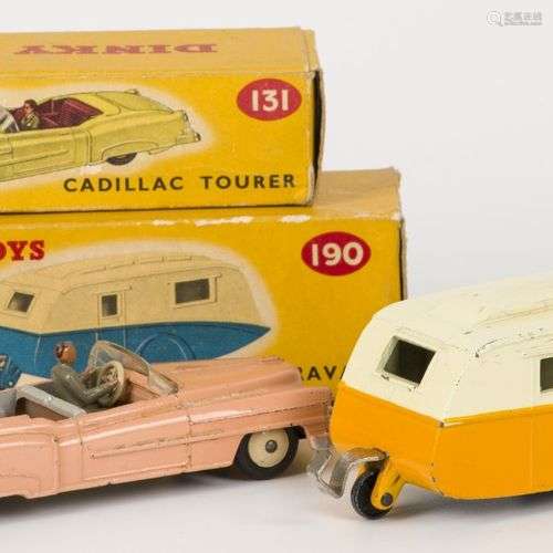 Dinky toys 131 Cadillac Eldorado roadster & 190 Caravane