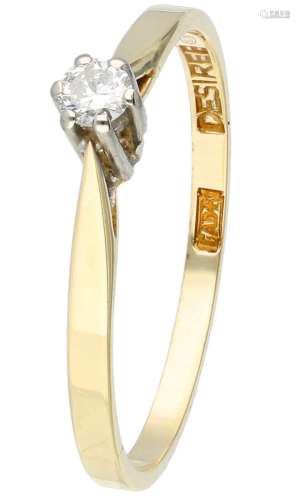 14K. Yellow gold Desiree solitaire ring set with approx. 0.0...