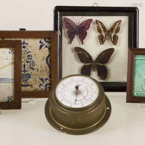 A lot of miscellaneous items including three earthenware til...